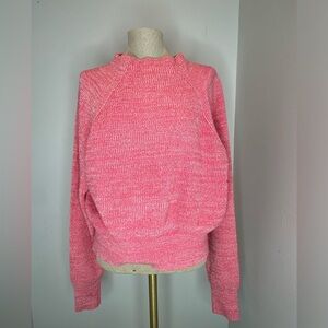 Free People Womens Size Large Candy Pink Knit Too Good Pullover Sweater